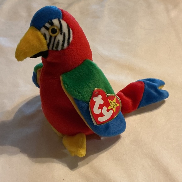 Ty Other - Ty Retired Beanie Baby Jabber Multicolor Parrot Plush - Rare & Collectible
